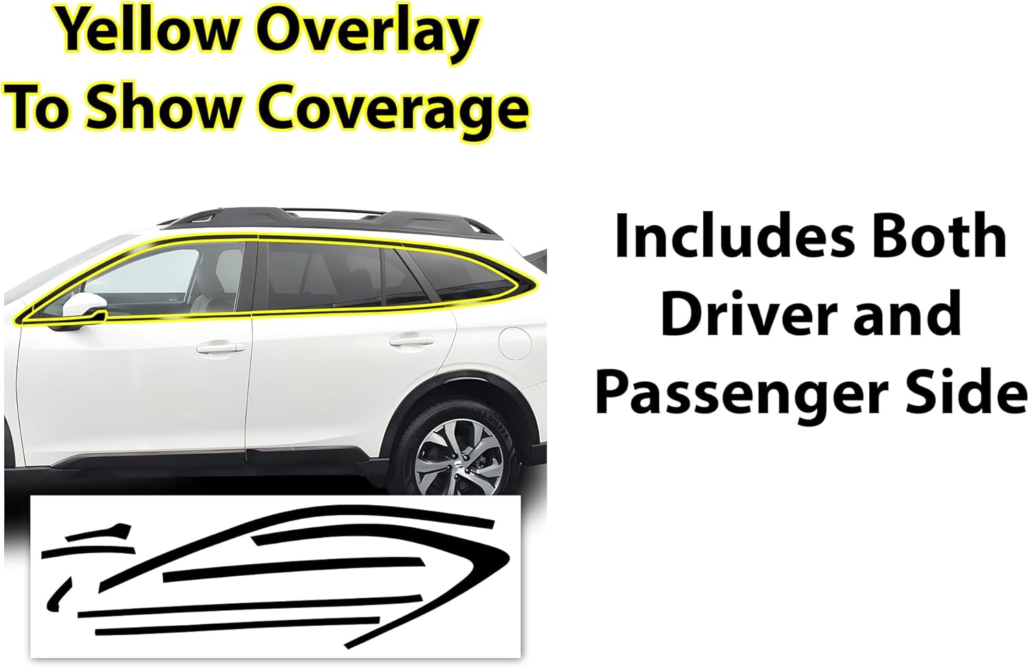 BOGAR TECH DESIGNS for Subaru Outback 2020-2025 Side Window Chrome Delete – Precut Vinyl Trim Overlay, Gloss Black Blackout Appearance