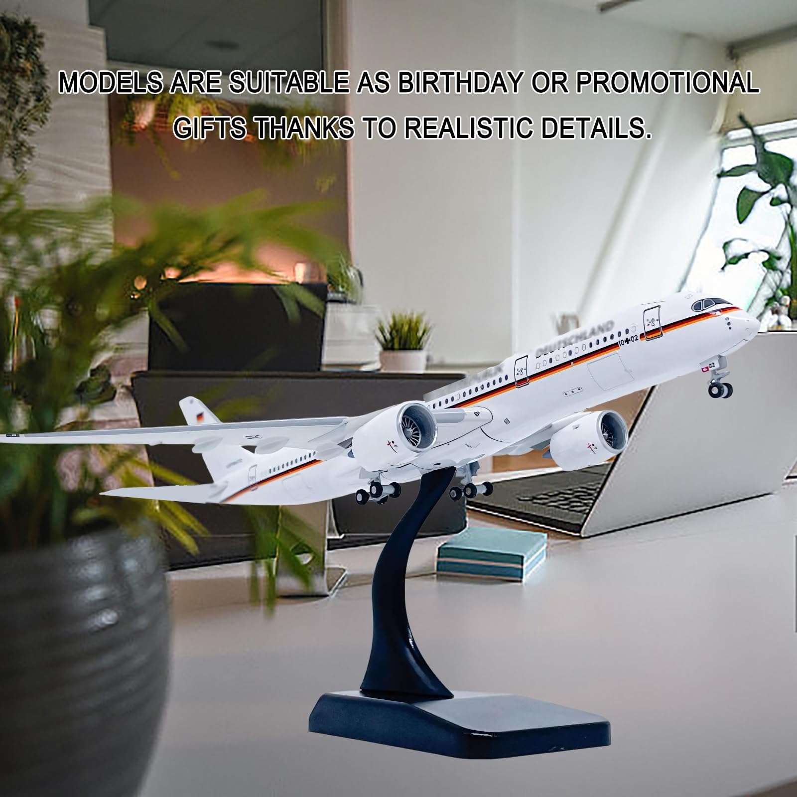Carrello atterraggio mobile, pneumatici rotanti, modello pressofuso aeroplano in scala 1:400 A350-900, decorazione perfetta for scrivania dell'ufficio regalo for collezione aviazione