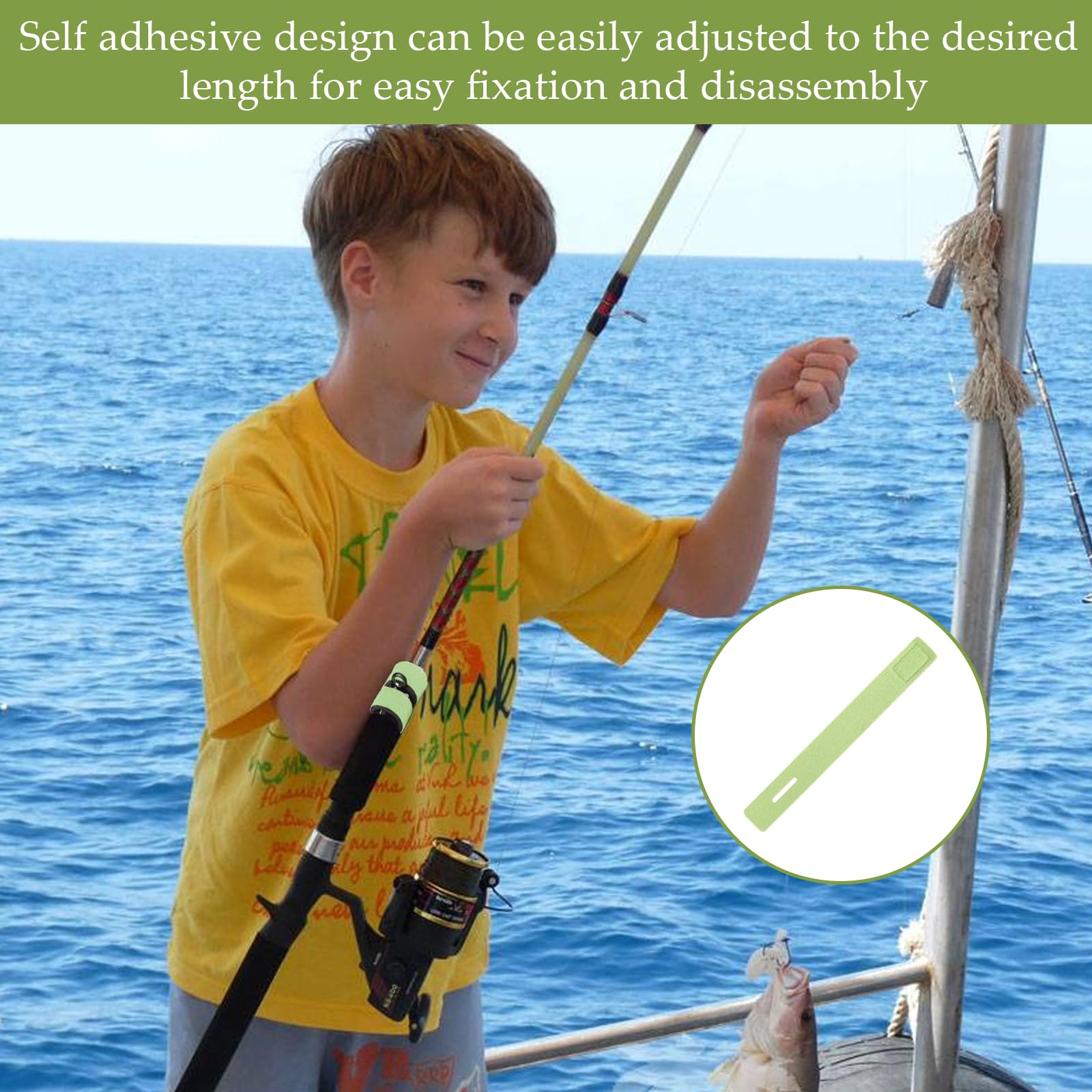 12Pcs Pole Elastics for Fishing Straps Adjustable Fishing Pole Elastic, Reusable Fishing Rod Straps - Image 4