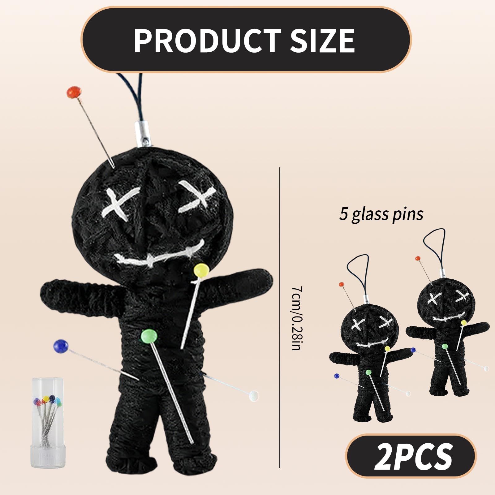 Set da 2 pezzi con bambola voodoo con ago,medicinale scherzo, regalo per colleghi e superiori in ufficio, addio allo stress, ufficio, università, studio
