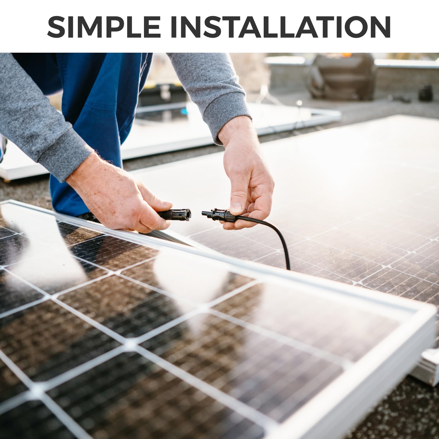 deleyCON Solarny kabel Y 2/1 adapter 4 mm² - wtyczka Y PV4 / adapter T IP68 1500 V - (M/FF, F/MM) - do instalacji solarnych, paneli słonecznych, instalacji PV, fotowoltaiki, wtyczki PV (30 cm)
