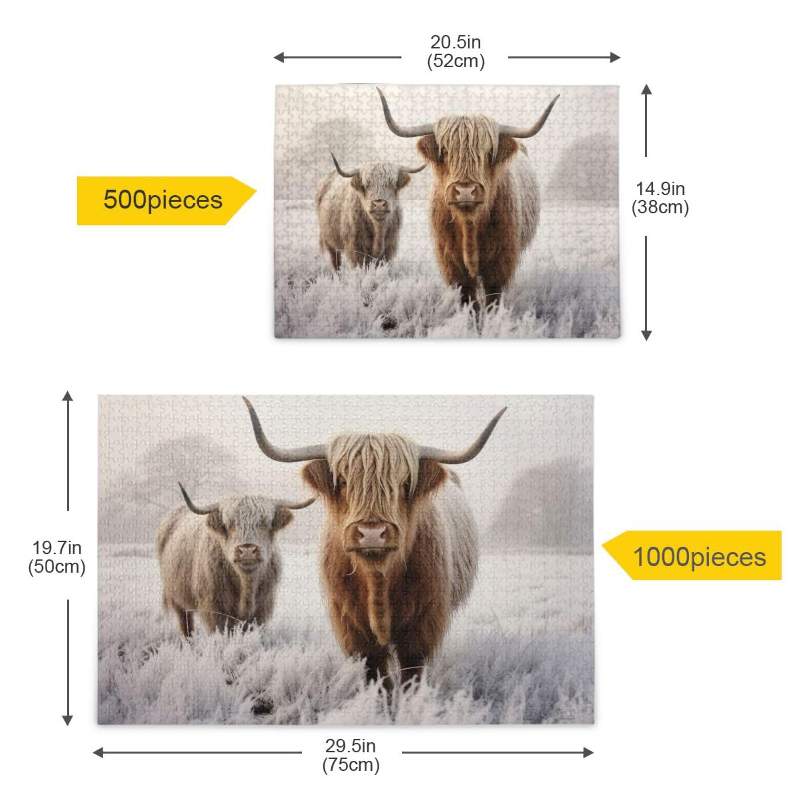 Puzzle da 1000 pezzi Highland Cow Baby per adolescenti e adulti
