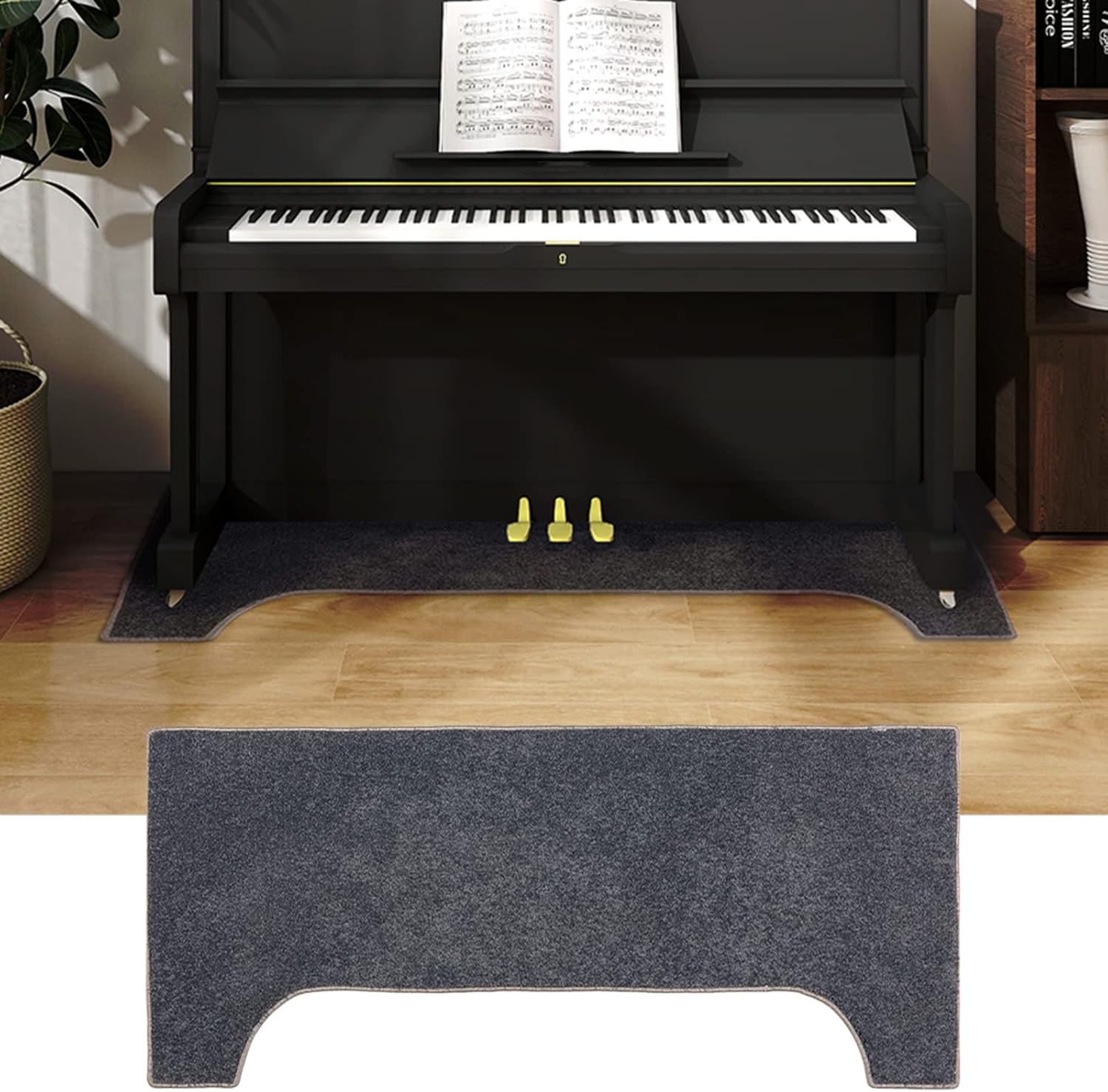 Soundproof Rug for Piano, Upright Piano Carpet Protector Sound
