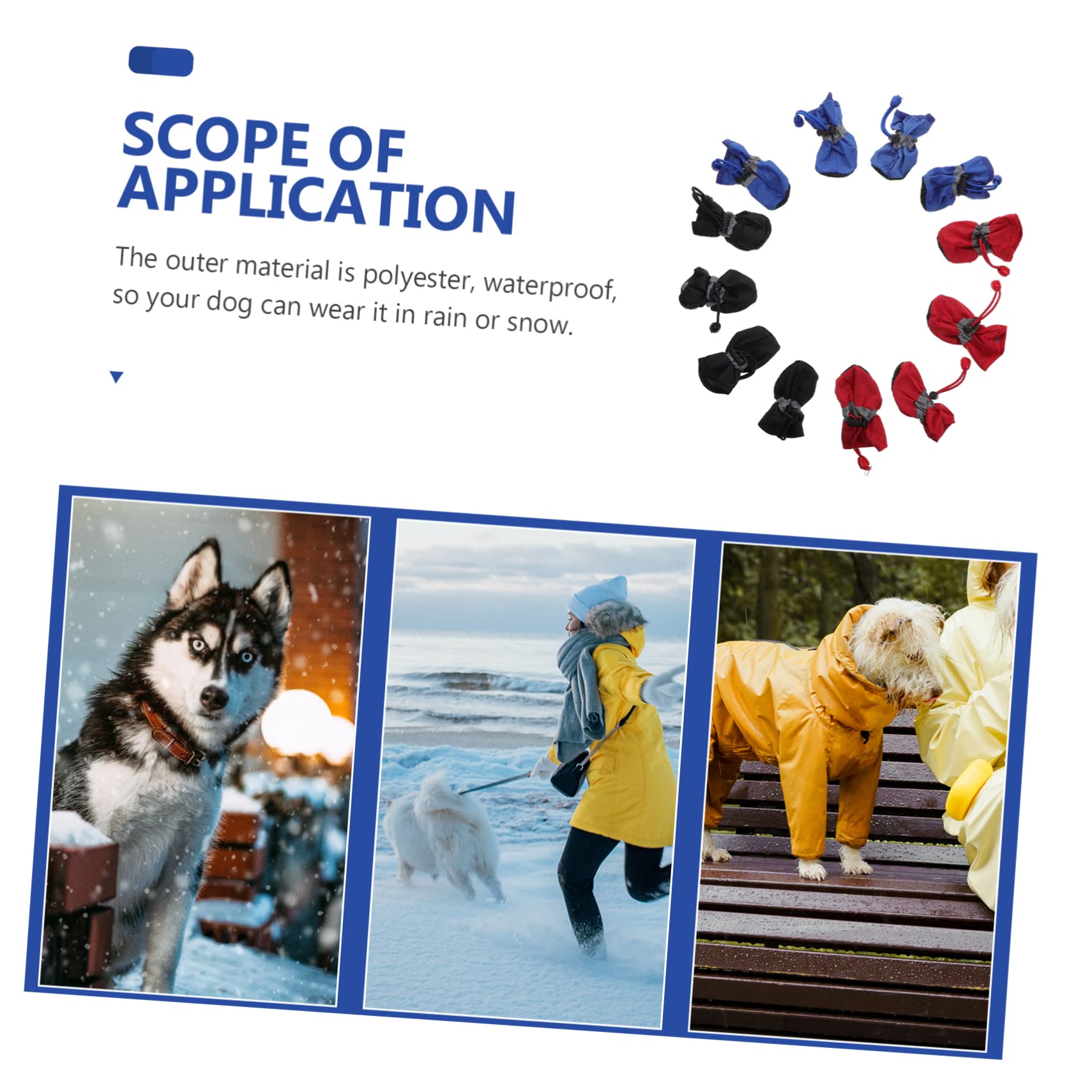 SUPVOX 9 Set Stivali per Cani da Compagnia Puppy pupphub Calzini Invernali per Animali Domestici Scarpe da Cucciolo Resistenti all'Acqua Stivali da Pioggia Scarpe per Animali Domestici