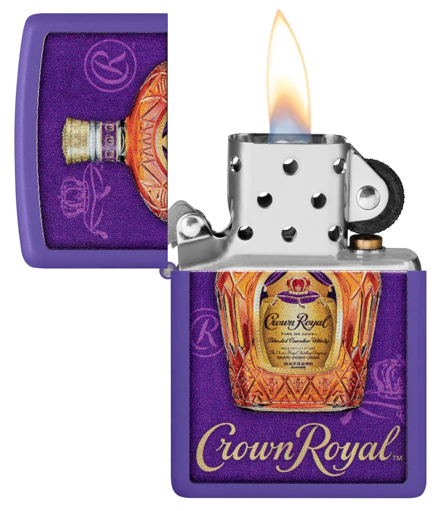 Zippo Isqueiro de bolso Crown Royal Design roxo fosco : Amazon.com