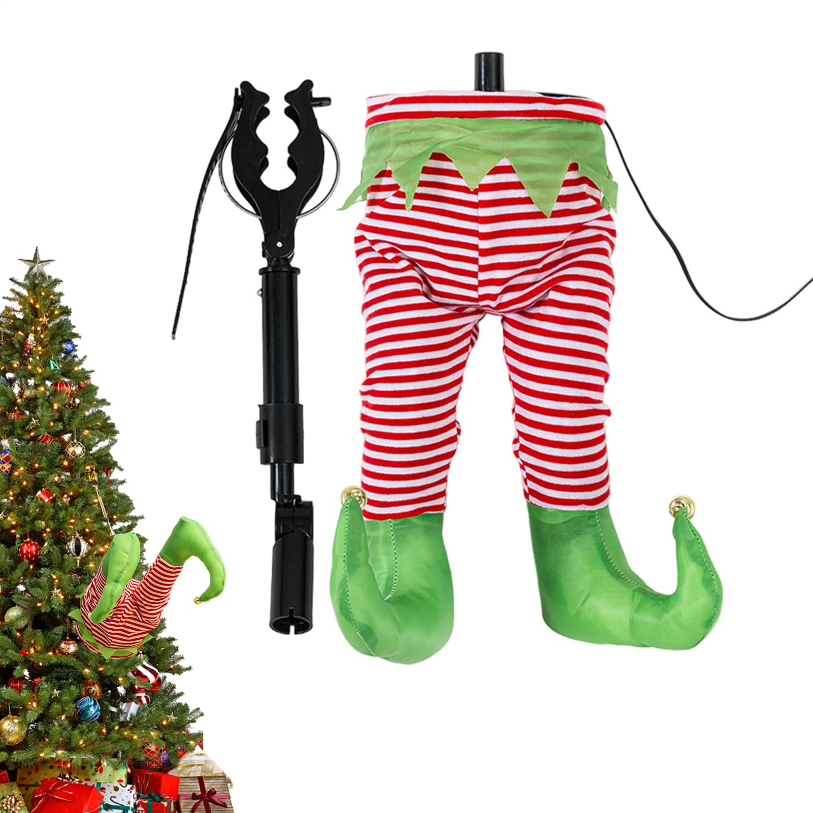 Étoile de sapin de Noël Santa et jambes oscillantes pour un salon festif
