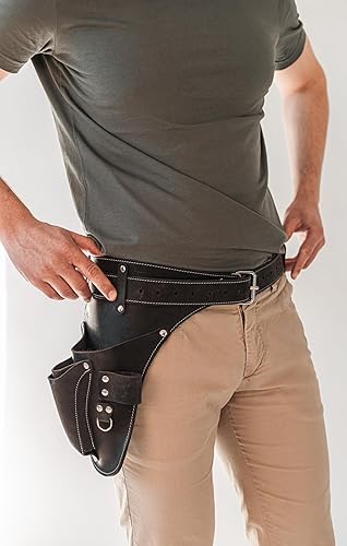 Miniatura 2 de Cinturón de herramientas para jardinero y florista para hombres Cinturón de herramientas de cuero para mujeres Cinturón artesanal para jardinero,