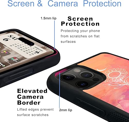 Miniatura 3 de CREFORKIAL Bonita funda de teléfono con diseño de girasol para iPhone 15 Pro, funda rígida para iPhone 15 Pro, funda protectora delgada para