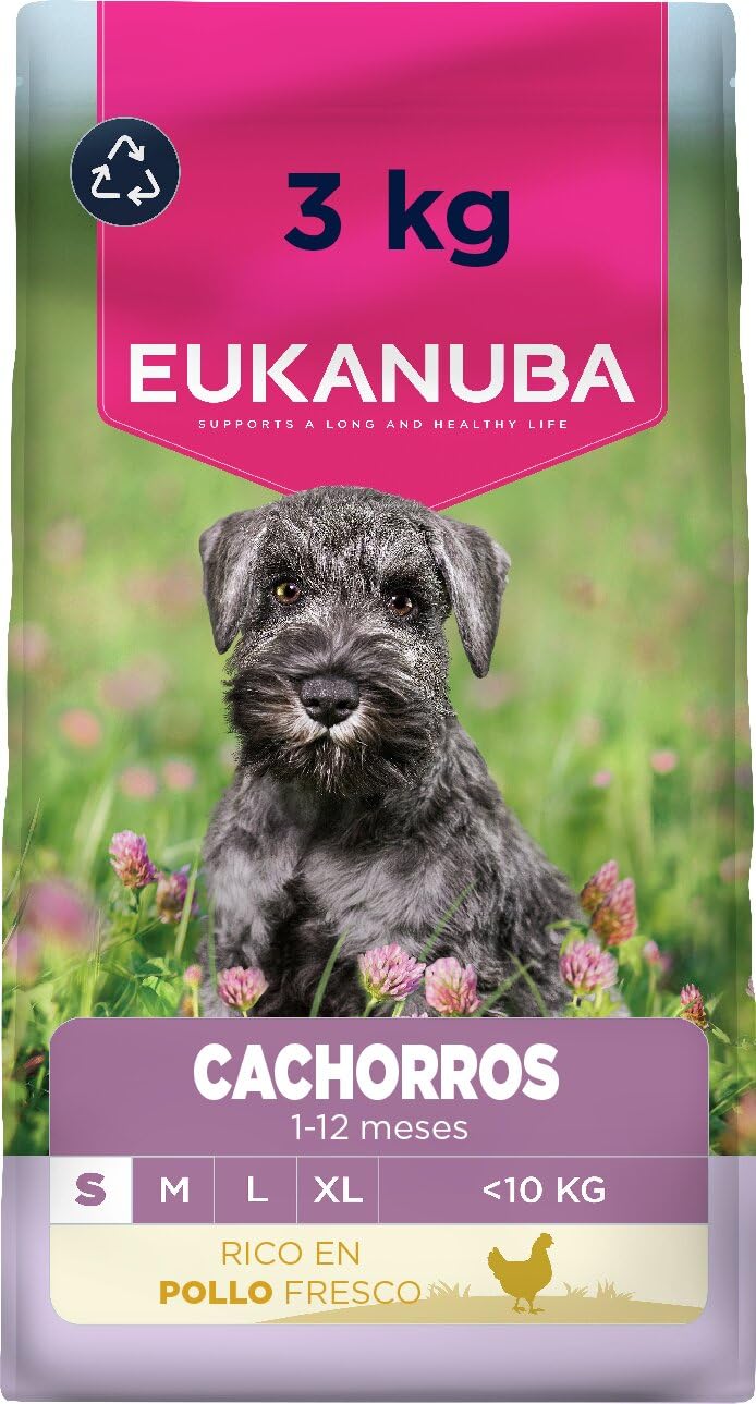 Eukanuba, alimento seco para Cachorros con Pollo Fresco para Razas pequeñas - Alimento seco Premium para Perros Junior, 3 kg