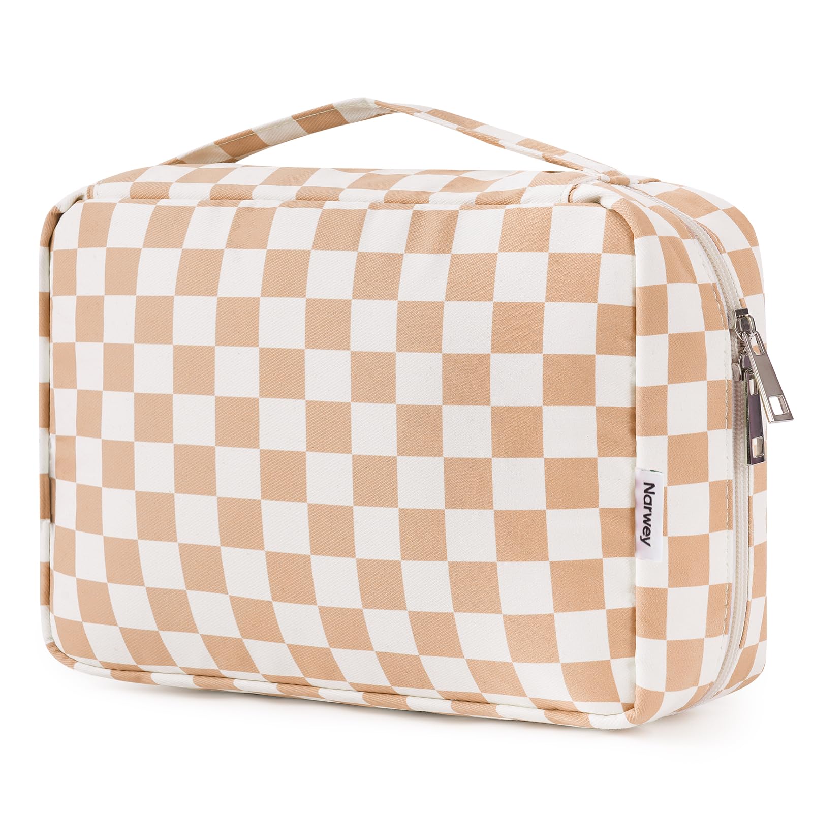 Reis Hangende Toilettas Make-up Cosmetica Organizer voor Vrouwen Meisjes Kinderen Waterdicht (Helder Schaakbordpatroon)