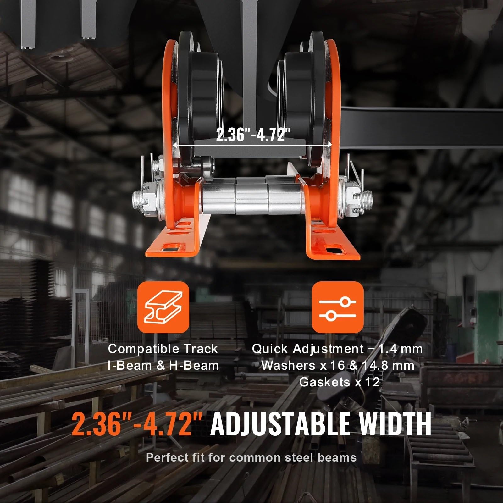 Carrello manuale con paranco elettrico per sollevamento, capacità 1100 libbre/0,5 tonnellate per Pa200 Pa250 Pa300 Pa400 Pa500, carrello a trave di spinta con ruote doppie, paranchi elettrici, 1 t