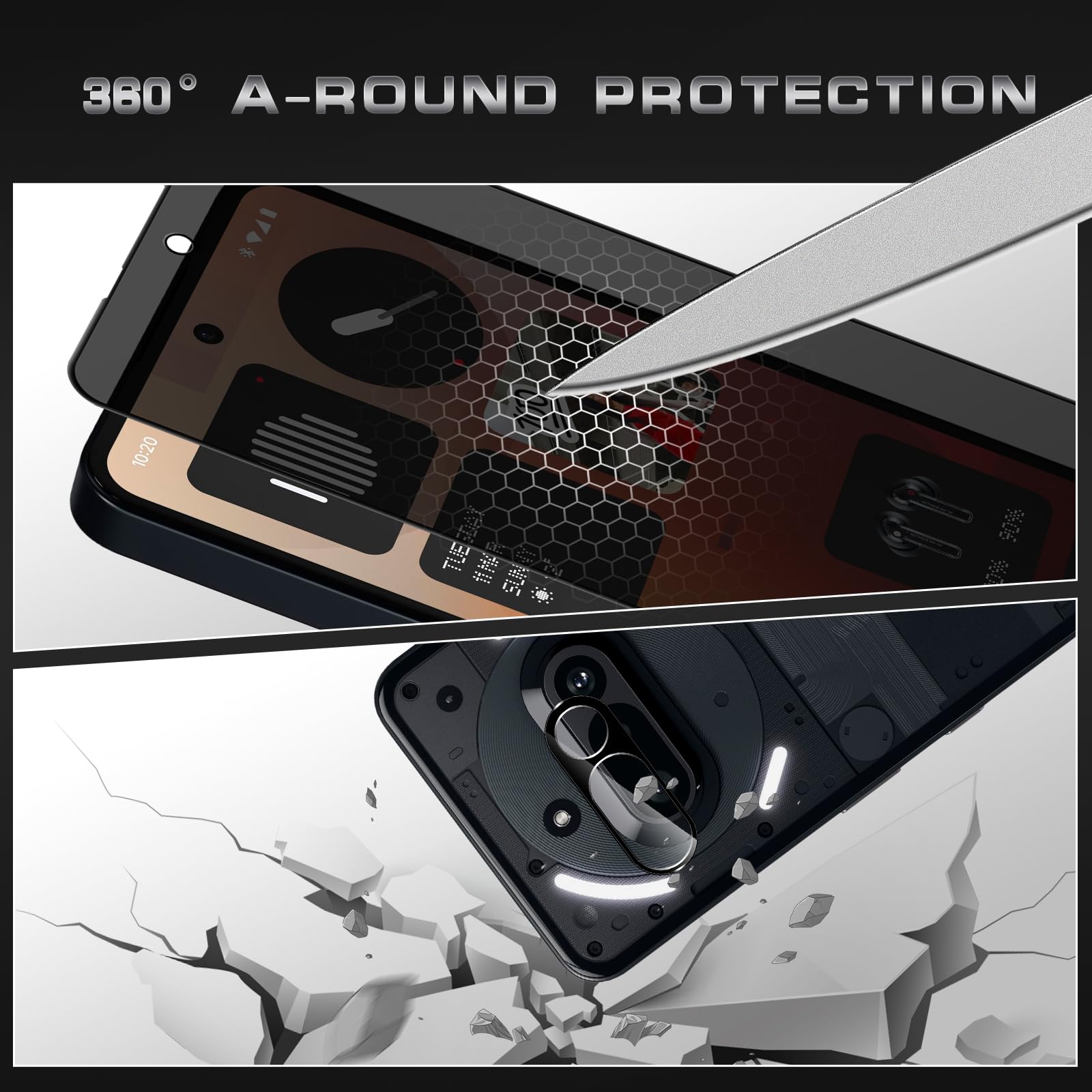 2PCS Protector De Pantalla Privacidad Para IPhone 15 Pro Max/15 Pro/15