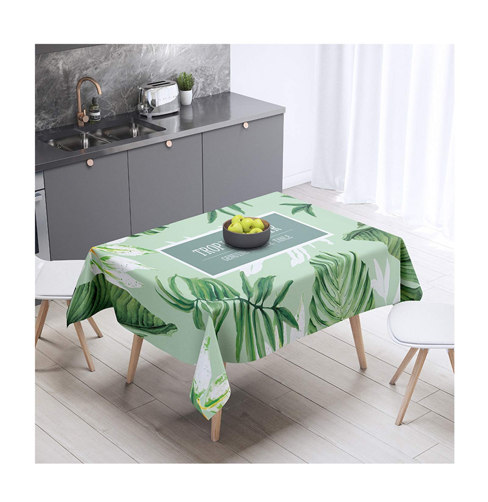 Nappe coton lin plantes tropicaux robuste et lavable pour pique-nique