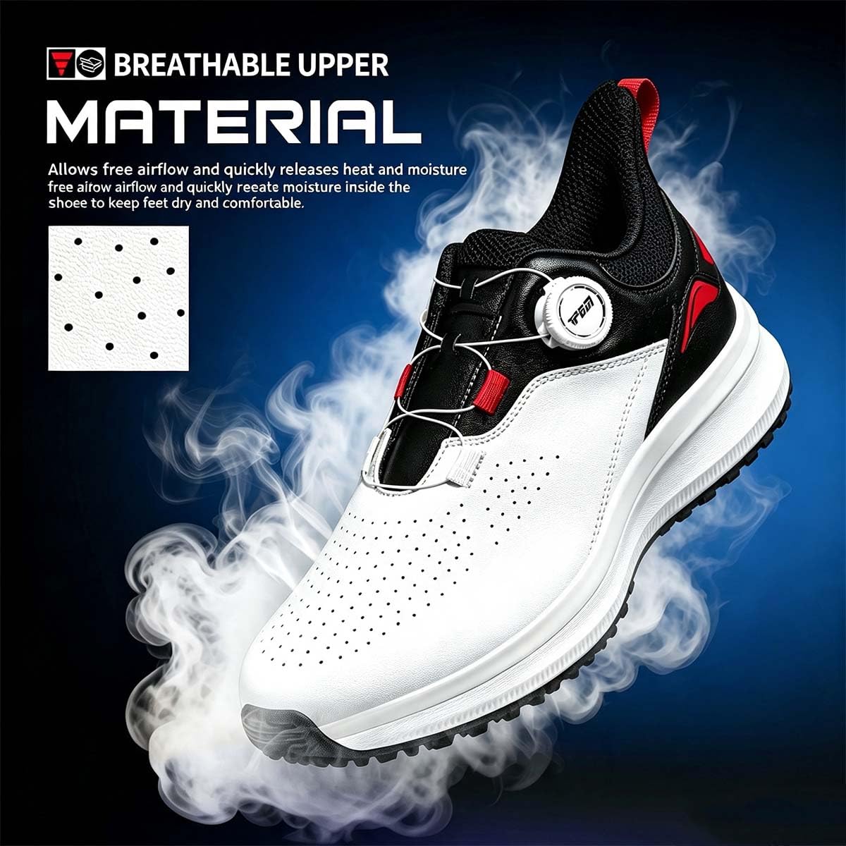 Zapatos de Golf Cuero Extra Ancho para Hombre Transpirables