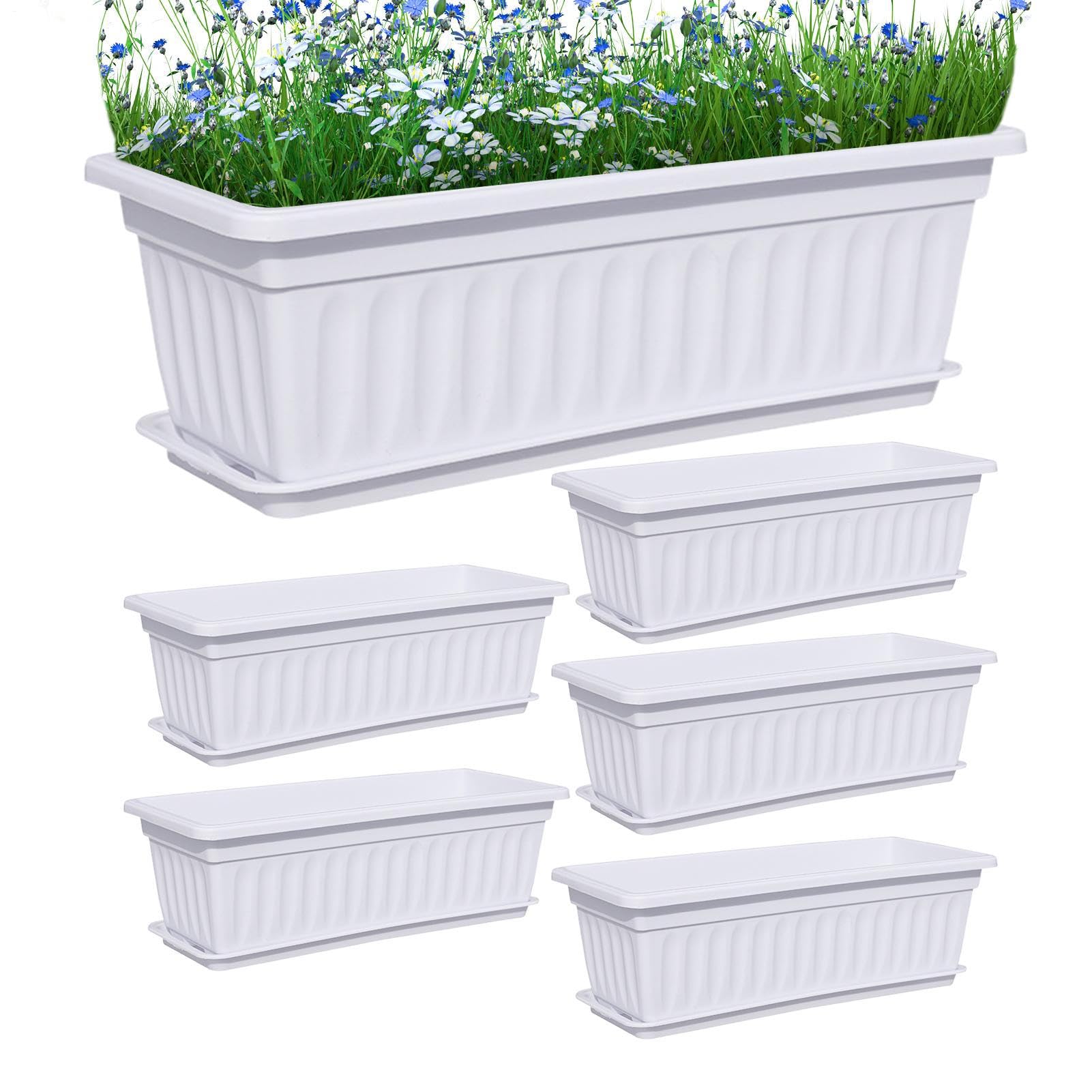 Fioriera Da Finestra Contenitori Porta Piante Con Fori Di Drenaggio | Cassetta Da Finestra Per Fiori Per Giardinaggio Balcone Cucina Esterno Giardino Piante E Fiori