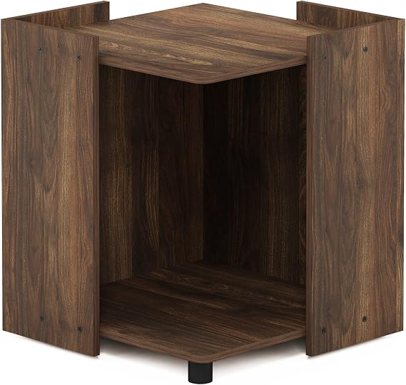 Furinno Peli Multipurpose End Table with Storage, Columbia Walnut