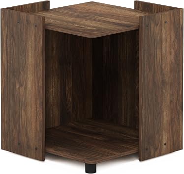 Furinno Peli Multipurpose End Table with Storage, Columbia Walnut
