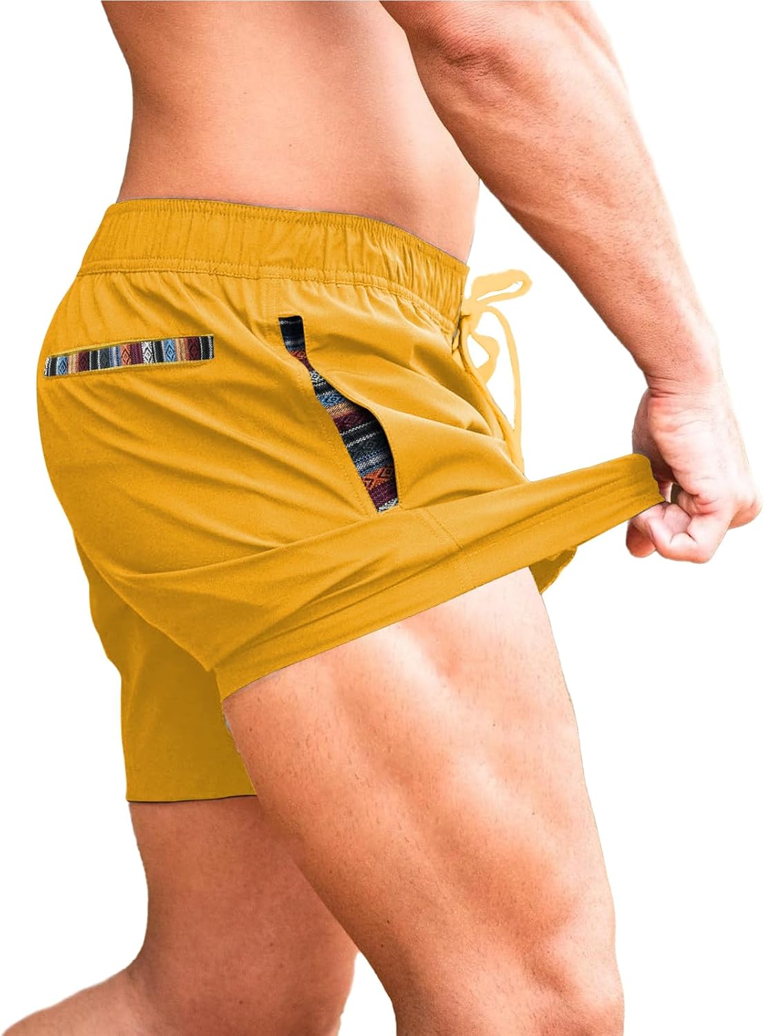 Mens Casual Shorts Elastic Waist Drawstring Summer Beach Shorts Quick Dry Sports Athletic Golf Shorts with Pockets - Image 2