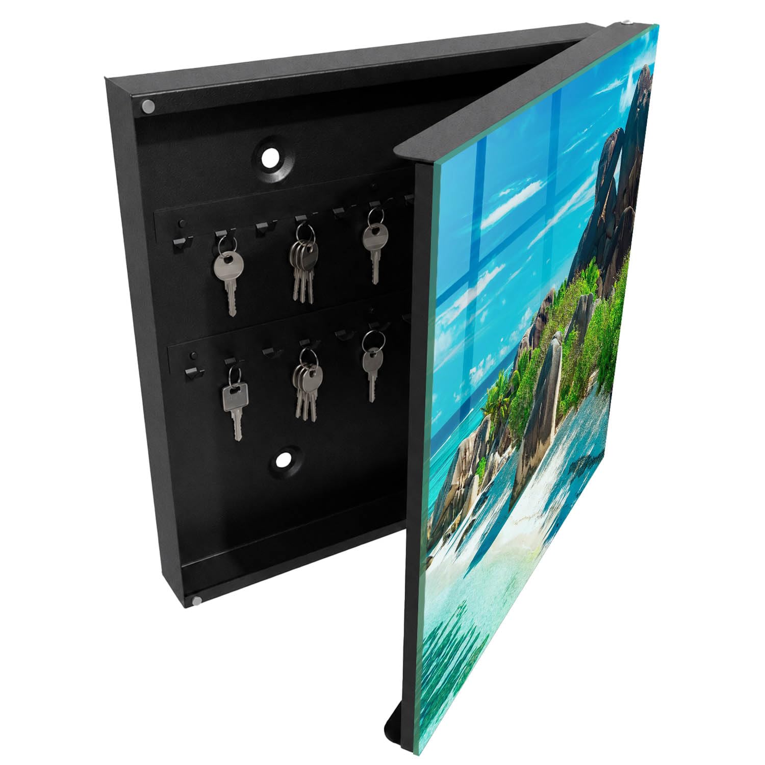 Tulup Armario para Llaves 30x30 cm | Negros | Derecha | Montaje en Pared