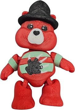 Articulating Bears 3D Printed Fidget Collectible Figurines | Unique Animal Designs with Vibrant Colors | Cool Desk Accessories & Display Decor Freddy