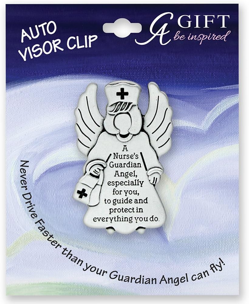NURSE - GUARDIAN Angel - Auto VISOR CLIP - RN LPN CNA Nursing STUDENT Protect - Inspirational GIFT