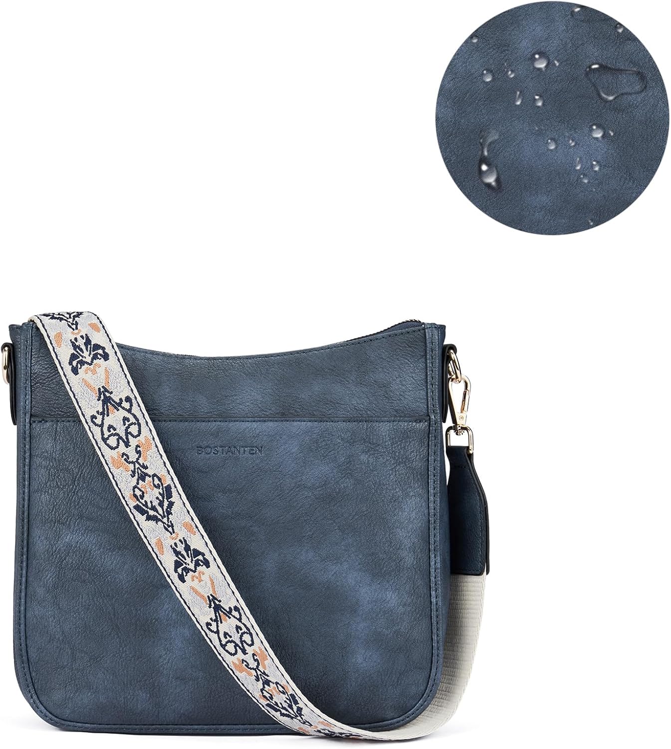 BOSTANTEN Crossbody Bags for Women Trendy Vegan Leather Hobo Purses Shoulder Handbags Wide Shoulder Strap - Image 7