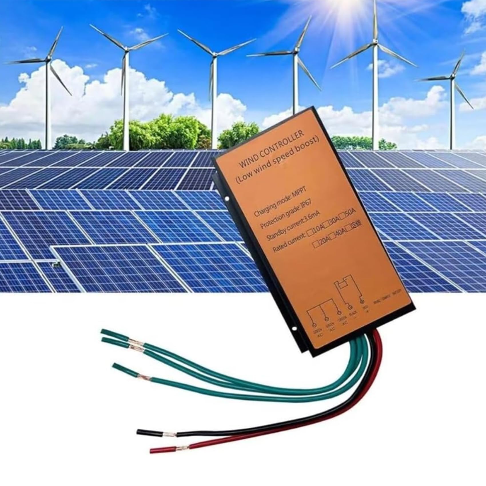 Kontroler ładowania turbiny wiatrowej 5000W, 12V/24V/48V/220V 10A-50A, wodoodporny IP67, kontroler generatora wiatrowego, do wszystkich trójfazowych turbin wiatrowych
