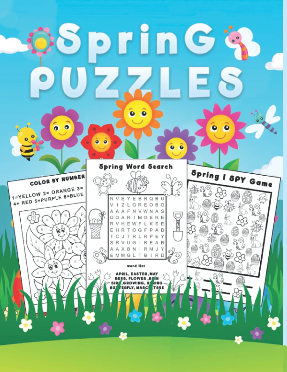 spring puzzles: A Fun Seasonal Puzzle Activity Book for Kids ,Children's Spring Gift or Present for Kids ages 4-8