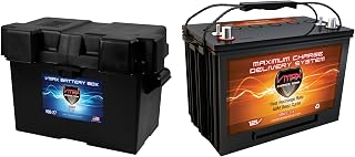 VMAX XTR27-110 + GROUP 27-31 BOX compatible with Velocity power boat & trolling motor marine deep cycle battery