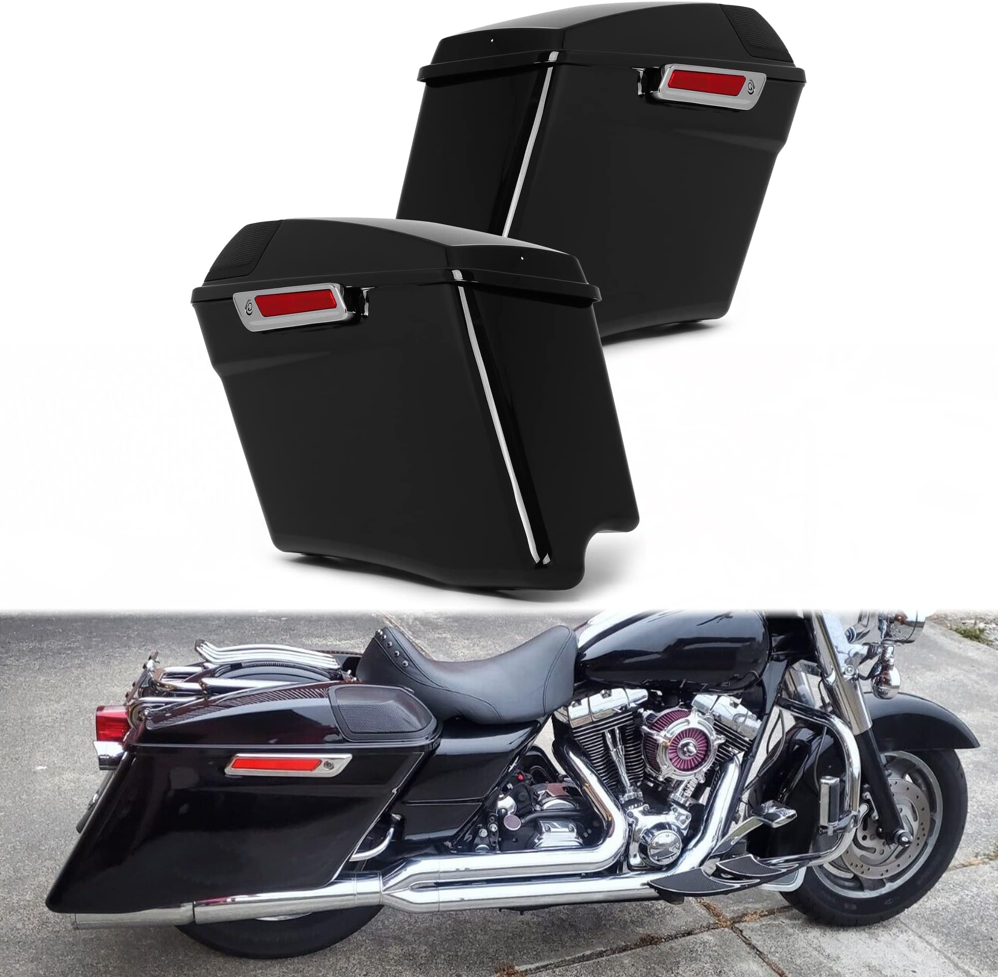 Stretched Saddlebags w/Speaker Lid