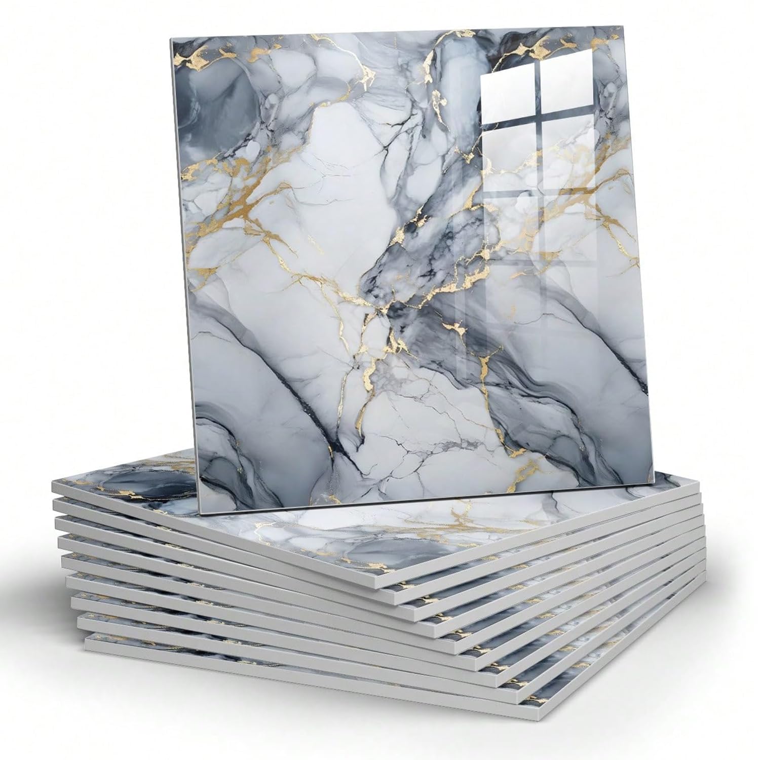 Chejiaye Blue and Gold Marble Panels