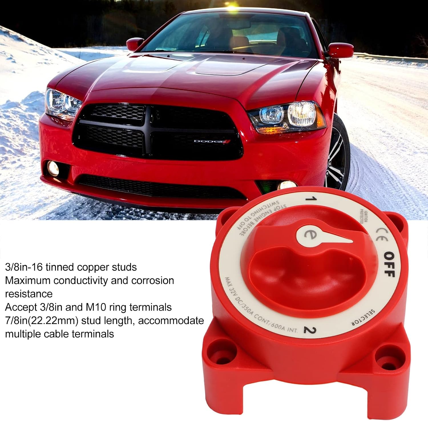 Battery Disconnect Switch Cut Off Power Kill Isolator 3 Levels 350A 32V DC for RV Marine Boat