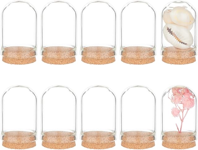 BENECREAT 25 Pack Glass Jars Bottles Dome Cloche Cover Decoration Bottles(36x22mm) with Cork Stoppers for Party Favors, Arts and Small Projects