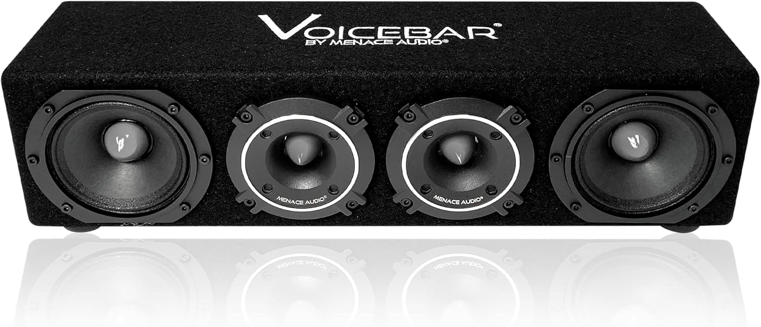 Menace Audio Voicebox Voicebar: Slim High-Output Midrange Enclosure with 4" Silver Bullet Speakers & Super Tweeters