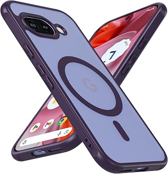 جراب OWKEY لهاتف Google Pixel 9A،جراب هاتف مغناطيسي [متوافق مع MagSafe] شفاف نحيف مقاوم للصدمات مع غطاء مضاد لبصمات الأصابع لهاتف Google Pixel 9A باللون الأرجواني