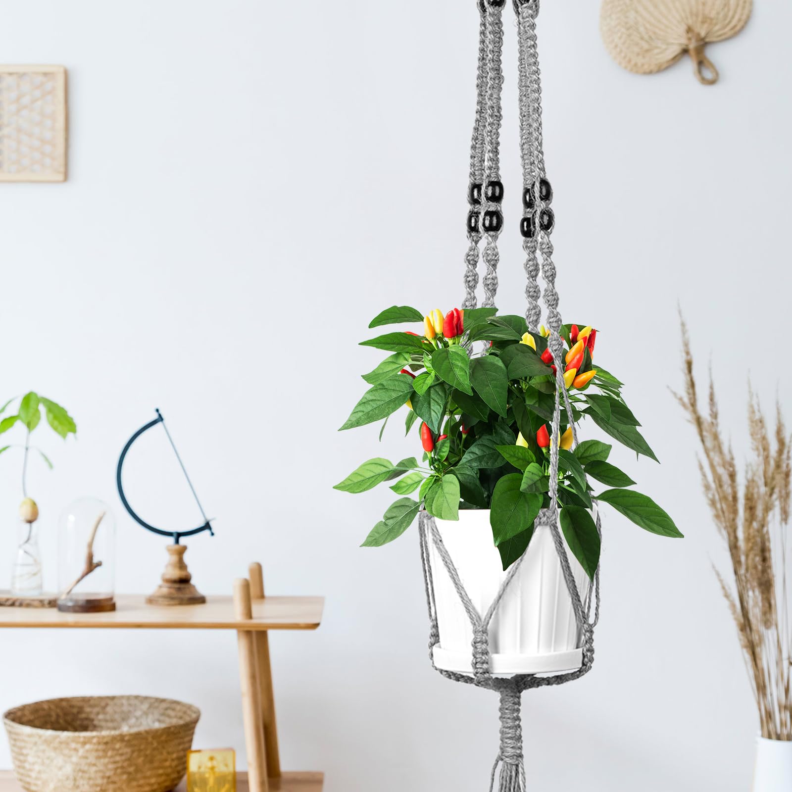 Snapklik.com : Hoteam 12 Pcs Macrame Plant Hangers Macrame Hanging ...