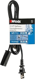 Woods 294 HPN Mini Plug Appliance Cord; 6-Foot; Black