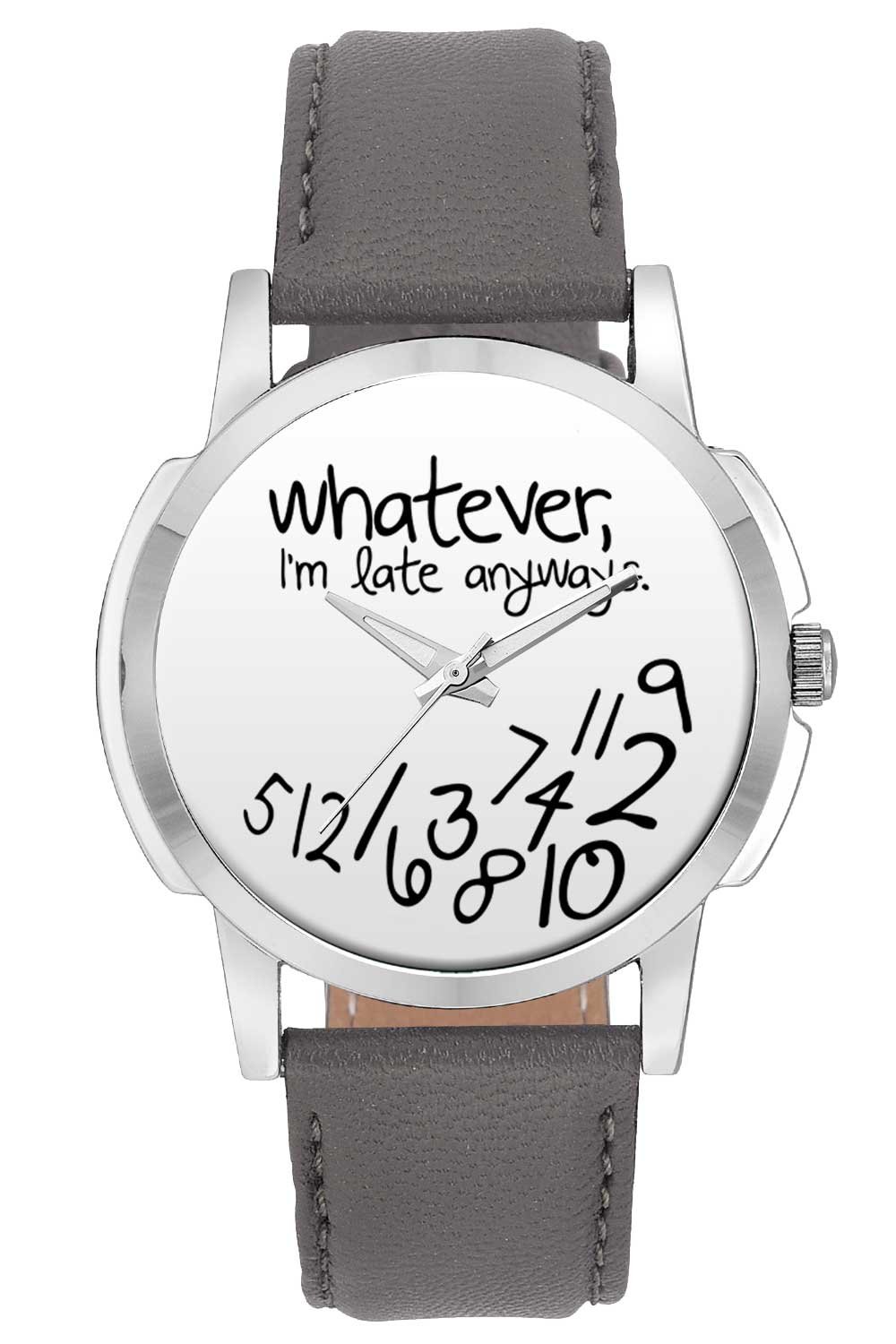 BIGOWL Wrist Watch - Whatever I am Late Anyways Analog Mens and Boys Wrist Watch - Unique Analog Quartz Leather Band Wrist Watch by (B071GLH3P9) Amazon Price History, Amazon Price Tracker