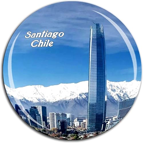 Miniatura 1 de Santiago Chile - Imán para nevera, 3D, cristal de cristal, turístico, ciudad, viaje, recuerdo, regalo, adhesivo fuerte para refrigerador