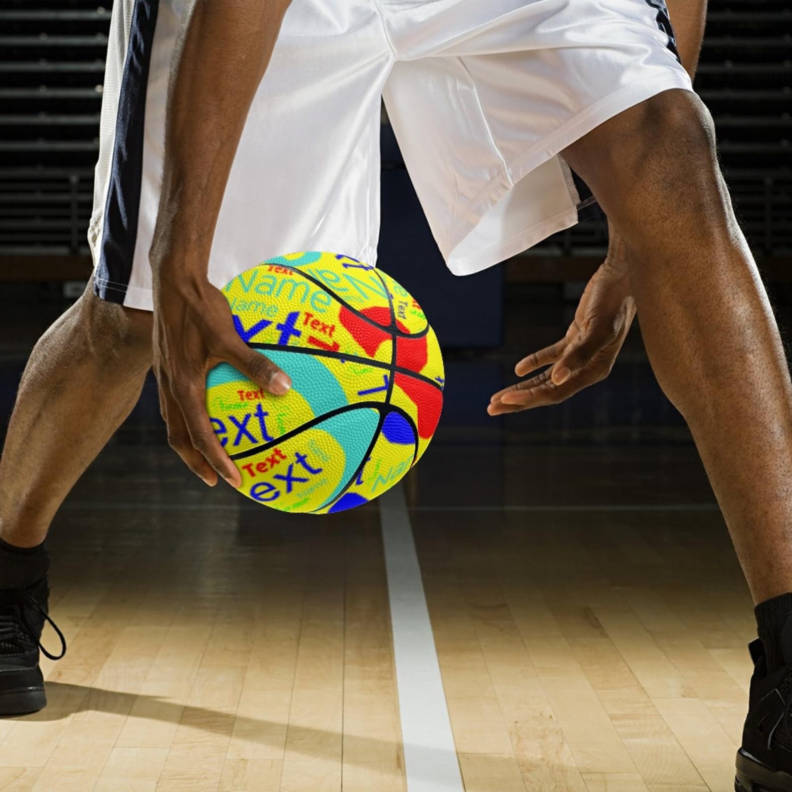 Ballon de Basket Personnalisé Décoratif, Ballon de Basket Taille 5/7, Adapté à Une Utilisation en intérieur/extérieur, pour Les équipes (Impression intégrale)