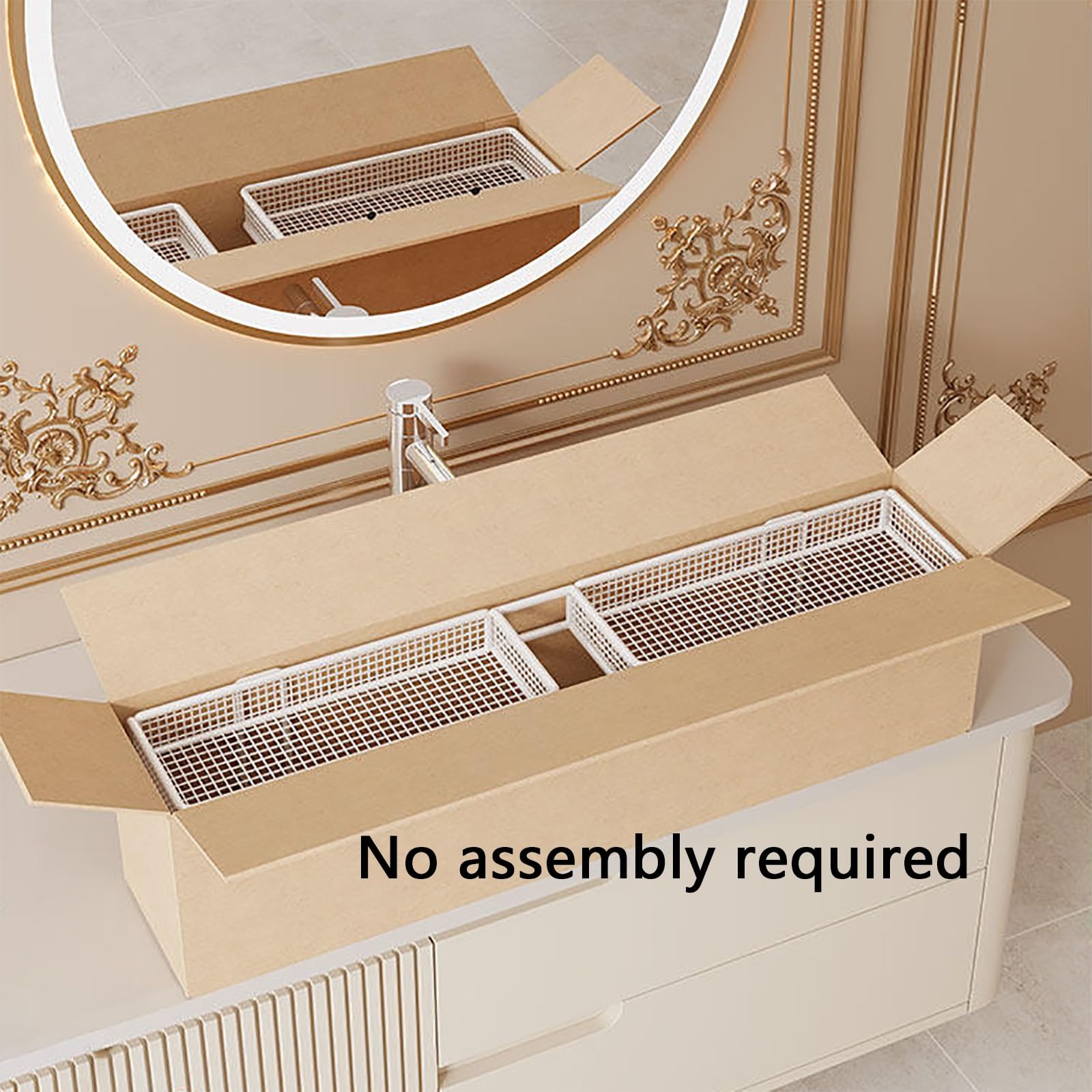 Waschbecken Ablage, Waschbeckenregal Über Wasserhahn, Erhöhtes Geländer, Leicht zu Entleeren, Keine Installation Erforderlich(50cm/19.7in)