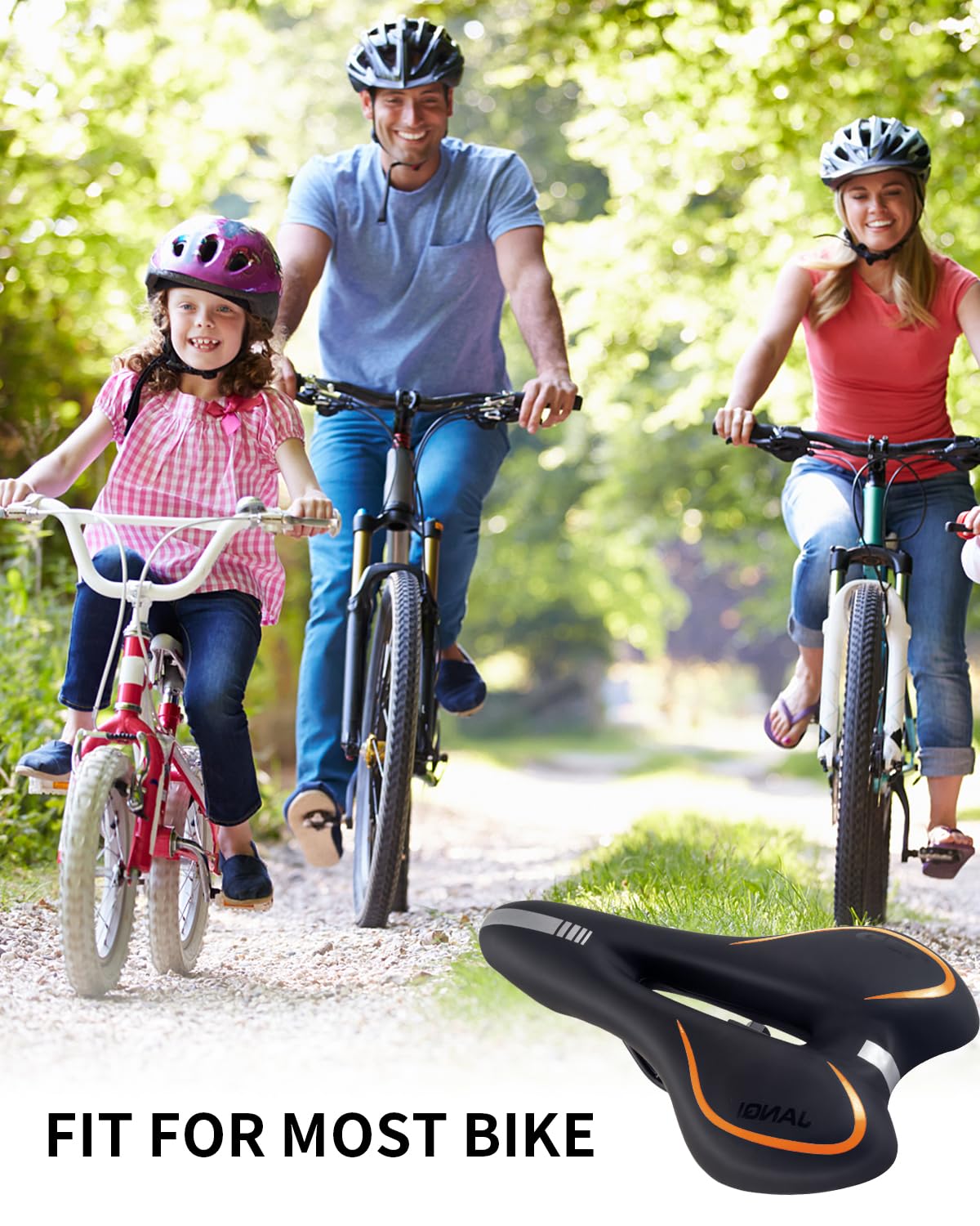 MSDADA Sella per bicicletta in gel, per uomo e donna, impermeabile, confortevole e morbido, per bici da strada, cruiser, mountain bike, cyclette, bici da città