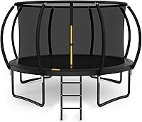 Vista 11 de 10FT 12FT 14FT 15FT 16FT Outdoor Trampoline with Enclosure Net, Heavy Duty Yard Trampolines, ASTM Approval Recreational Trampolines for Kids and