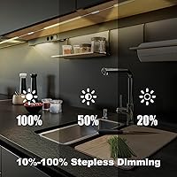 Vista 3 de Luces enchufables para debajo del gabinete, luz diurna blanca 4000K, iluminación LED regulable debajo del gabinete, 6 piezas x 12 pulgadas, lámparas