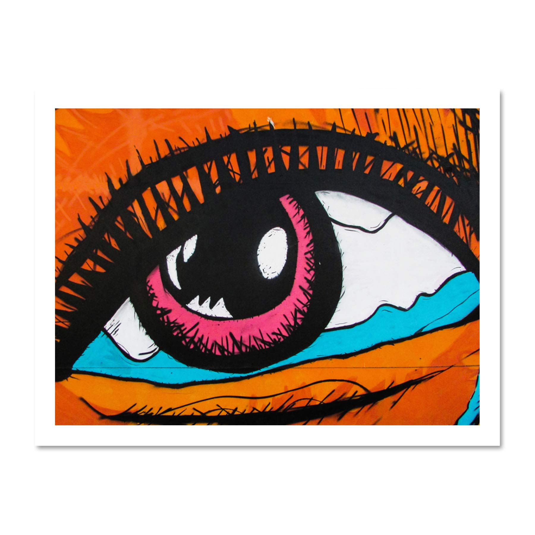 Graffiti Mural Crying Eye Eyeball Large Framed Art Print Poster Wall Decor 18x24 inch