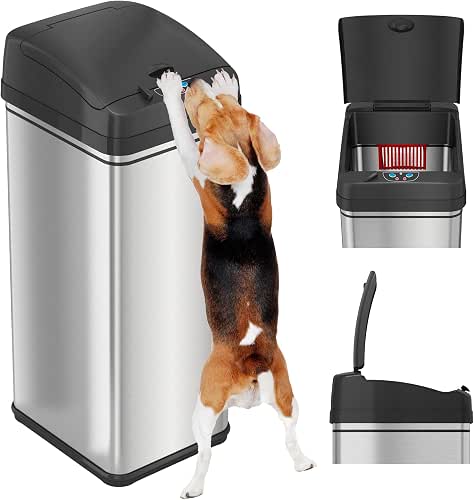 iTouchless 50 Liter / 13 Gallon Sensor 2.0 Dog-Proof Kitchen