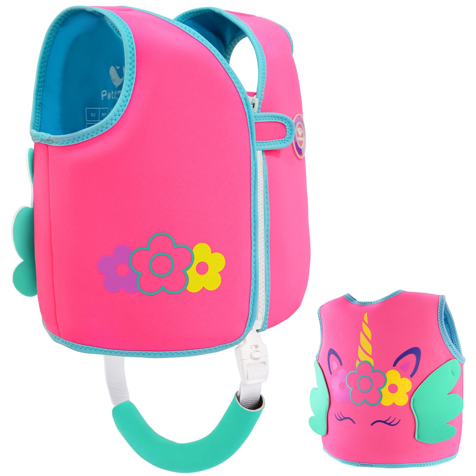 Photo 1 of Pottwal Swim Vest for 1-2 Years (24-33LBS) - Peach-Red Unicorn