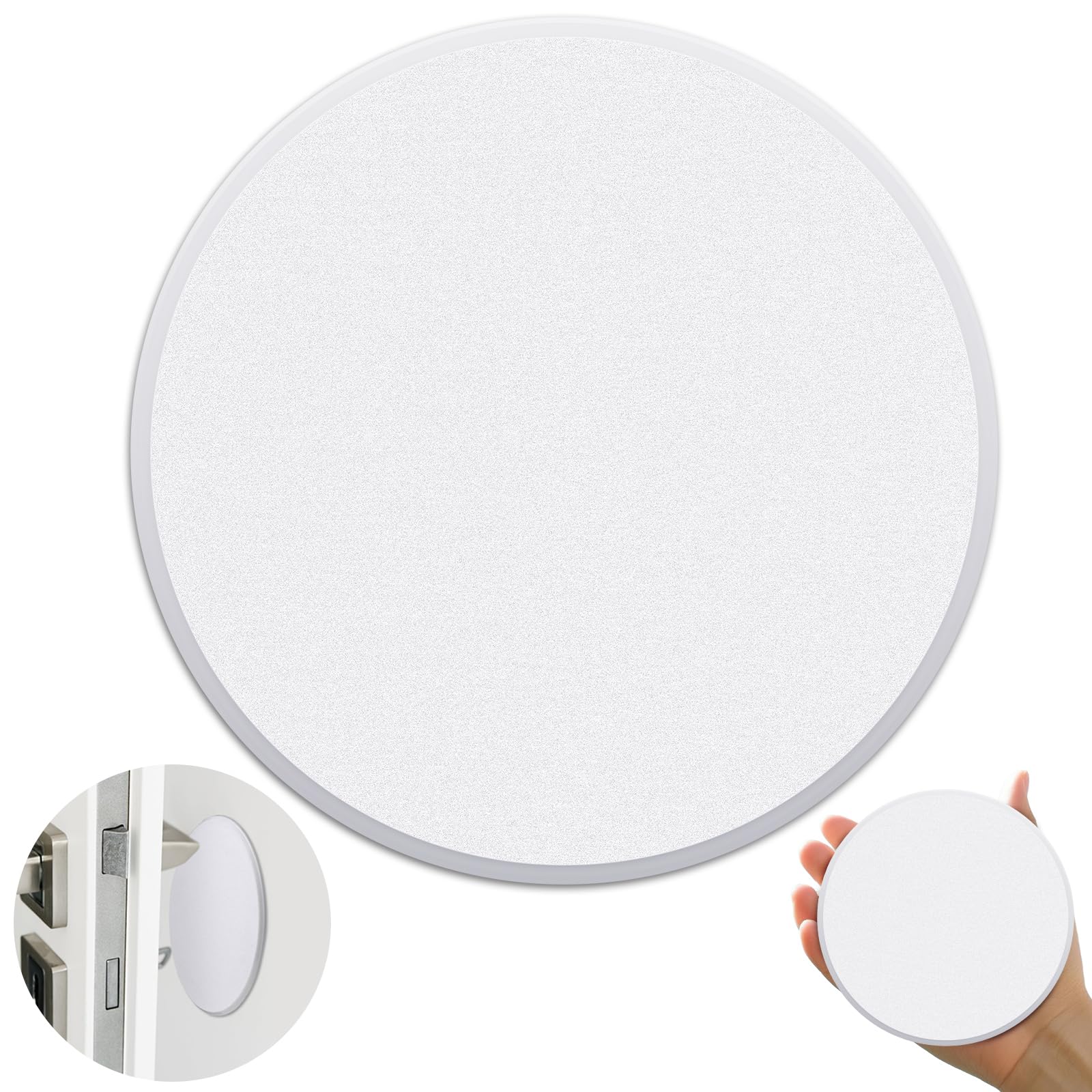 Nosiny 16 Pack Door Knob Protector Plastic 5 Inch White Self Adhesive Door Knob Protector Avoids Handle Damage (White)
