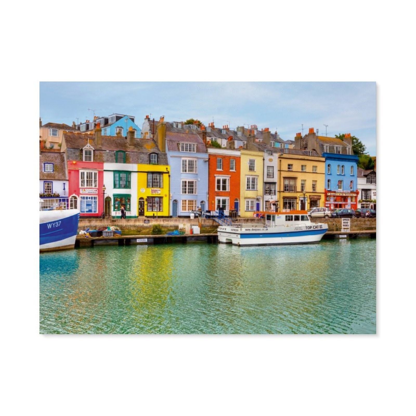 GSBRSNTS Paint by Numbers，Weymouth Harbour，Exquisite Oil Painting by Numbers Kits for Beginners(40x50cm-AQ43