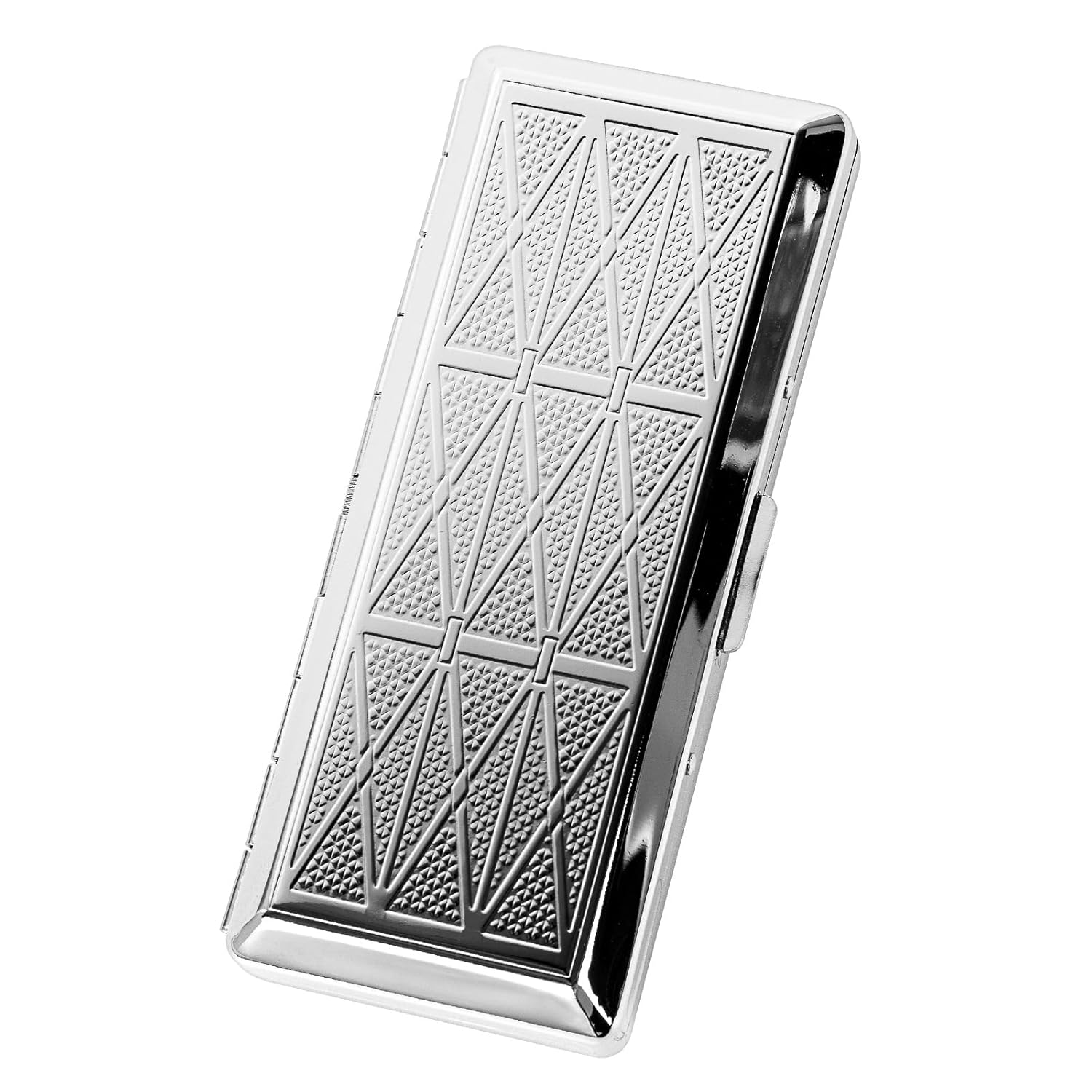 Beautiful Stylish Simple Metal Ladies and Men's Cigarette Case Holds 14 100mm Cigarettes (Flower Rose)